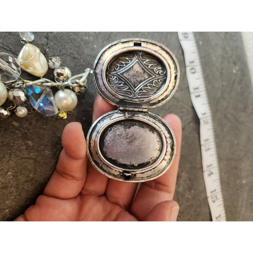 Vintage Beaded Pearl Necklace Locket‎ - Picture 4 of 5